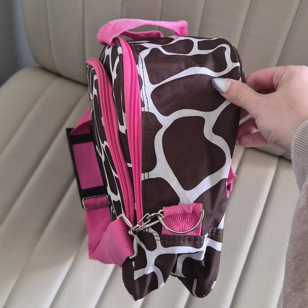 Pink & Brown Giraffe-Print Crossbody Bag Rockland Travel Bag